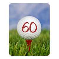 60th Birthday Party Golf theme Card
