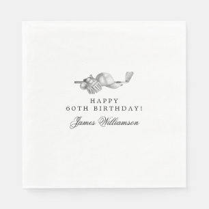 60th Birthday Party Golf Theme Editable Napkins