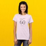 60th Birthday Party Grey Script Pink T-Shirt<br><div class="desc">Discover the must-have 60th Birthday Party Grey Script Pink T-Shirt that's taking Zazzle by storm! See how this stylish and comfortable tee can elevate your milestone celebration and make you the center of attention</div>