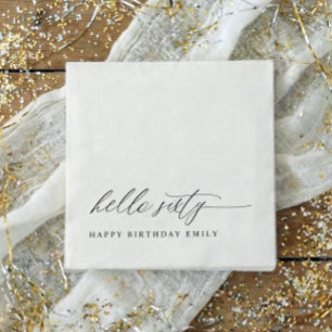 60th Birthday Party Hello 60 Modern Milestone Napkins