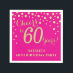 60th Birthday Party Hot Pink and Gold Diamond Napkins<br><div class="desc">60th Birthday Party Invitation with Hot Pink and Gold Glitter Diamond Background. Gold Confetti. Adult Birthday. Man or Woman Birthday. For further customization,  please click the "Customize it" button and use our design tool to modify this template.</div>