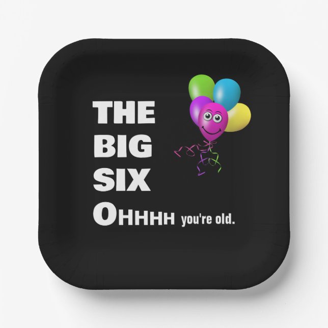 60th Birthday Party Humor Paper Plates (Front)
