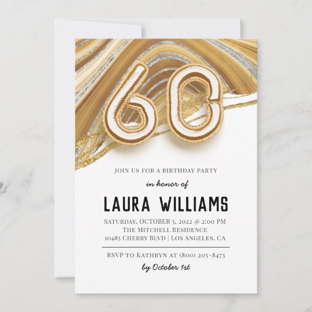 60th Birthday Party Invitation (Front)