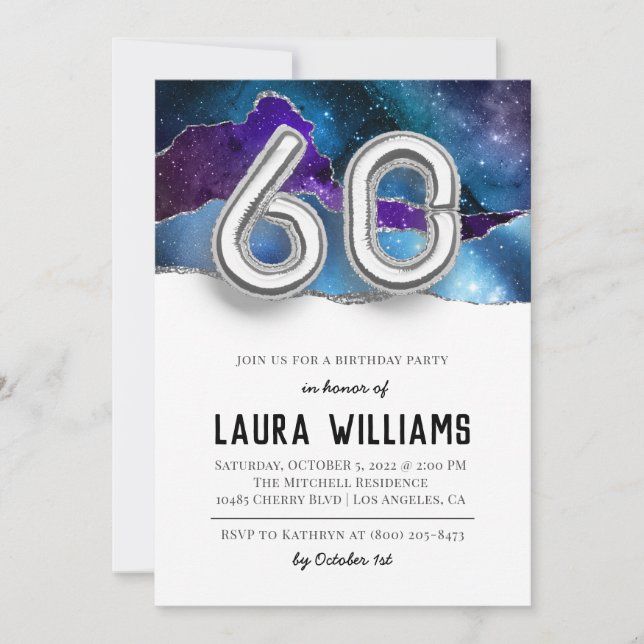 60th Birthday Party Invitation (Front)
