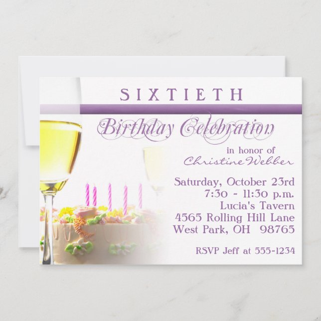 60th Birthday Party Invitation (Front)