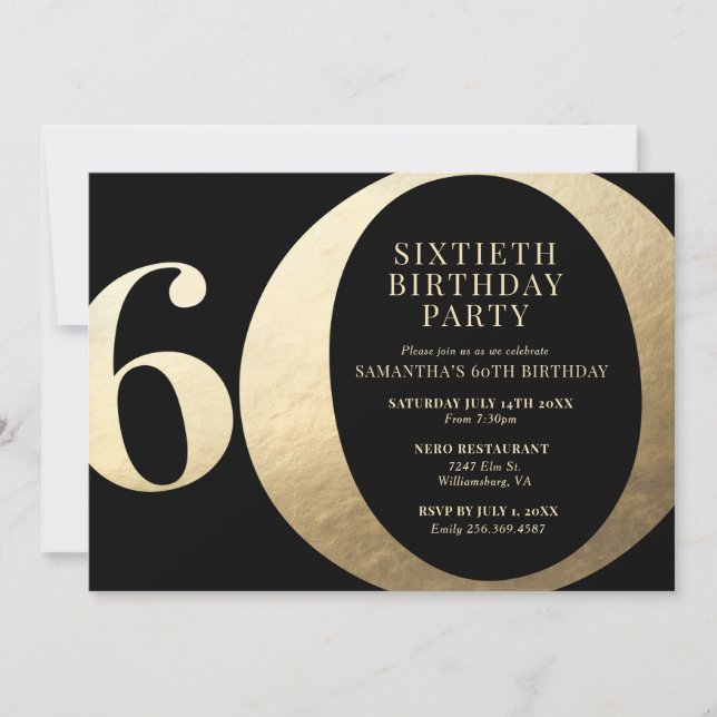 60th Birthday Party Invitation (Front)