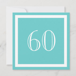 60th Birthday Party Invitation - Aqua