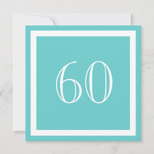 60th Birthday Party Invitation - Aqua