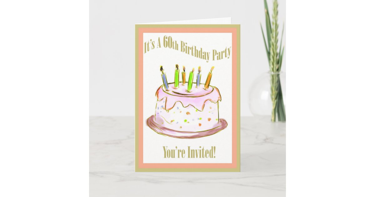 60th Birthday Party Invitation Card | Zazzle.com