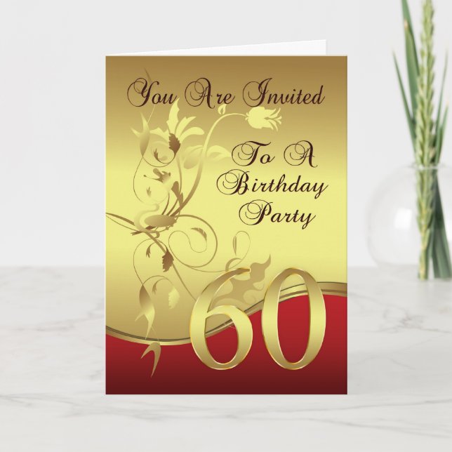 60th Birthday Party Invitation Card (Front)