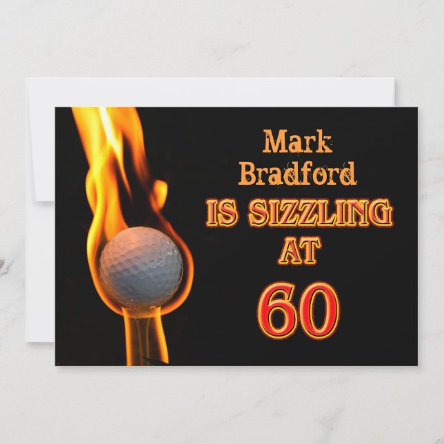 60th Birthday Party Invitation - Golf - Sizzling! (Front)