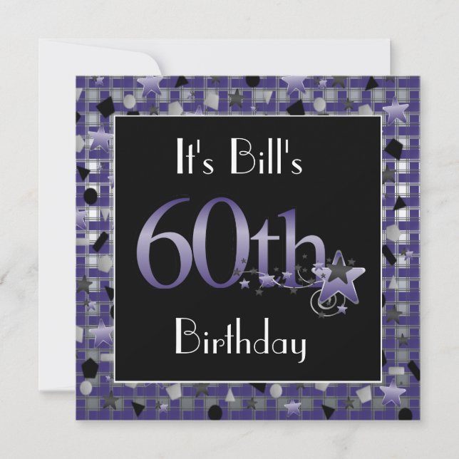 60th Birthday Party Invitation Personalized (Front)