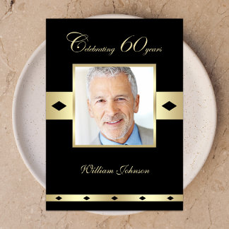 60th Birthday Party Invitation Photo 60th