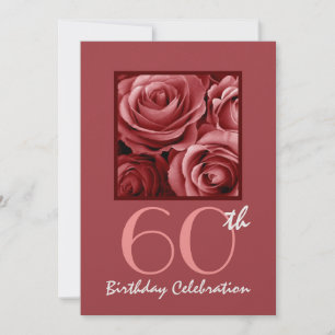 60th Birthday Party Invitation Red Roses