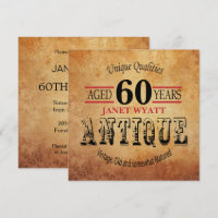 60th Birthday Party Invitation | Vintage - DIY Age