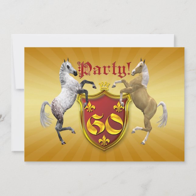 60th Birthday party invitation with coat of arms (Front)