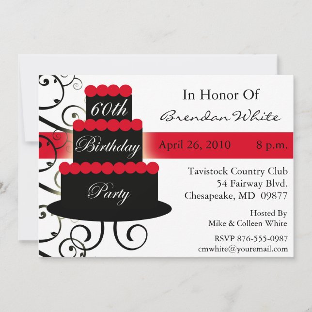60th Birthday Party Invitations (Front)