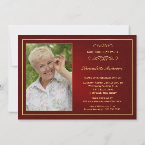 60th Birthday Party Invitations _ Add your photo