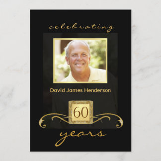 60th Birthday Party Invitations - Formal for Men