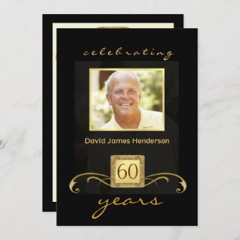 60th Birthday Party Invitations - Formal for Men | Zazzle