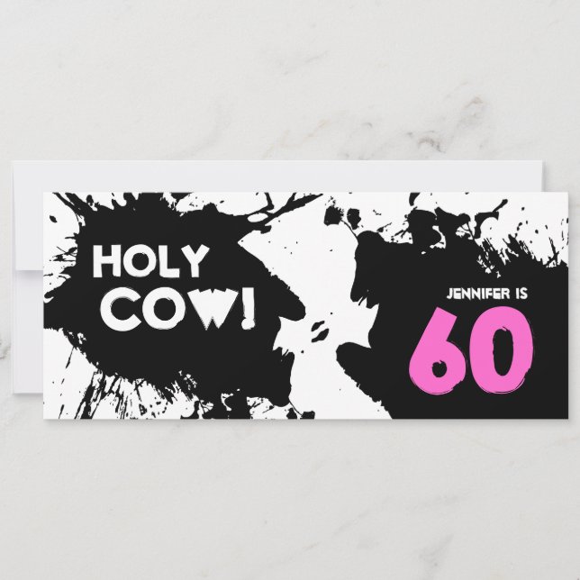 60th Birthday Party Invitations - Holy Cow! (Front)