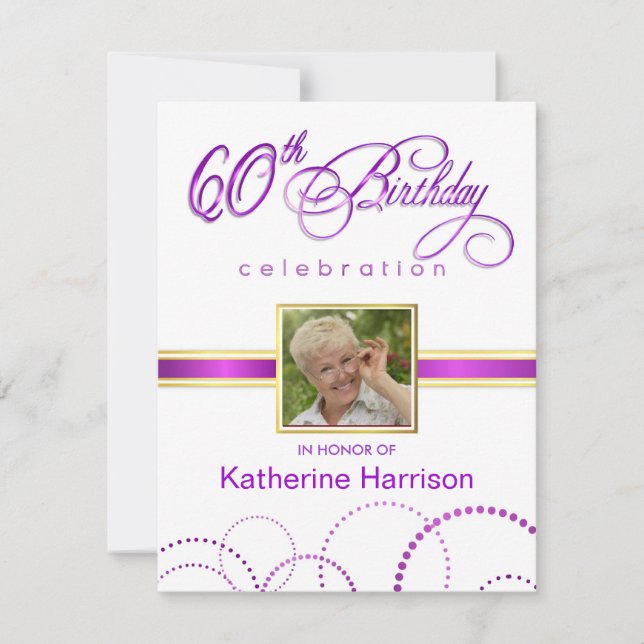 60th Birthday Party Invitations - with Monogram (Front)