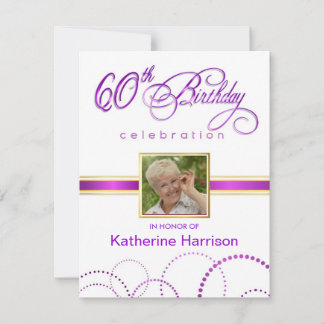 60th Birthday Party Invitations - with Monogram
