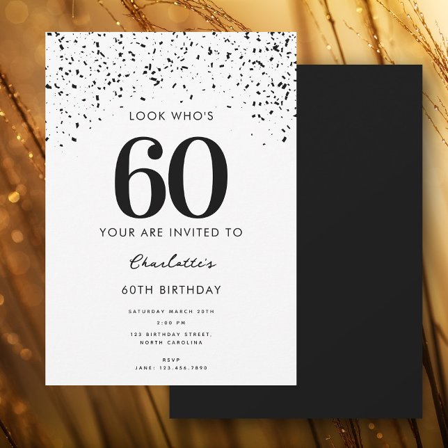60th Birthday Party Look Who's 60 Modern  Invitation (60th Birthday Party Look Who's 60 Modern Invitation)