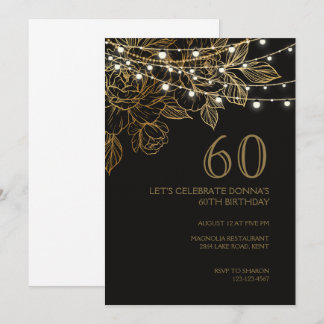 60th birthday party luxury elegant invitation