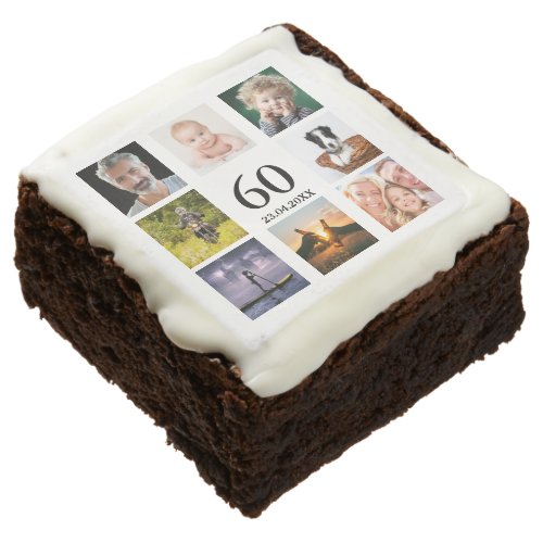 60th birthday party man guy photo collage brownie