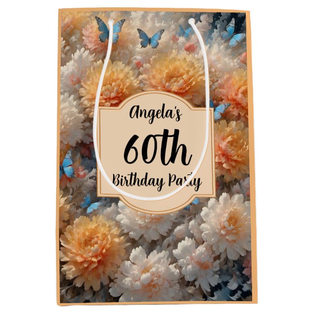 60th Birthday Party Medium Gift Bag (Front)