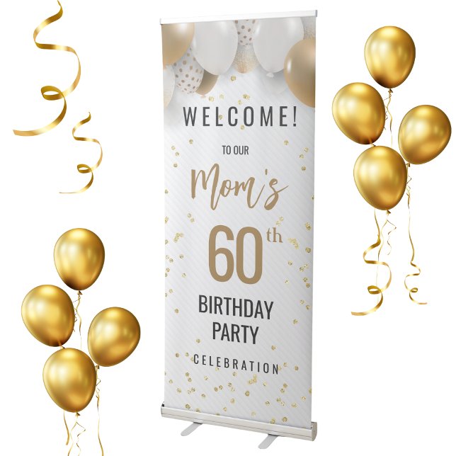 60th Birthday Party Mom Retractable Banner (60th Birthday Party Mom Retractable Banner)