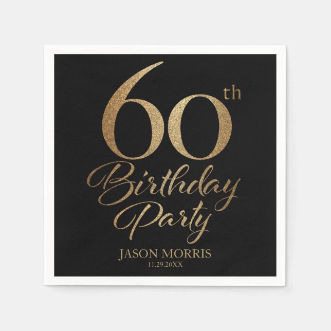 60th Birthday Party Napkins (Front)