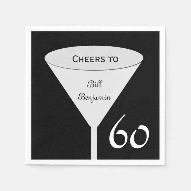 60th Birthday Party Paper Napkins (Front)