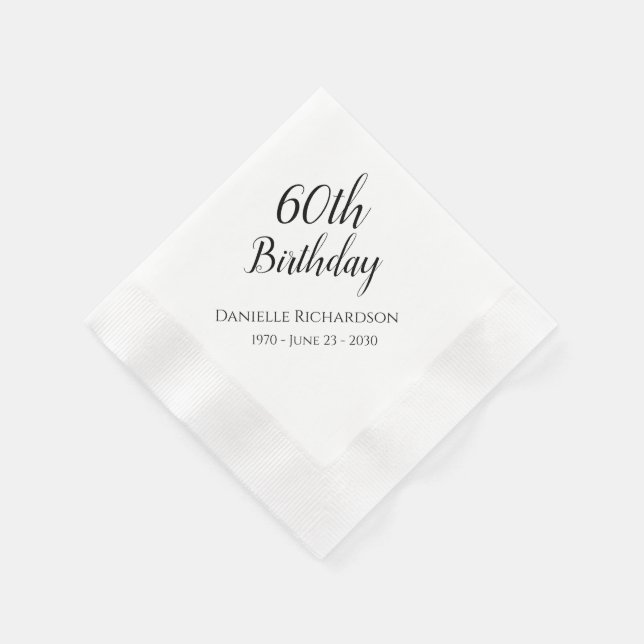 60th Birthday Party Paper Napkins (Corner)