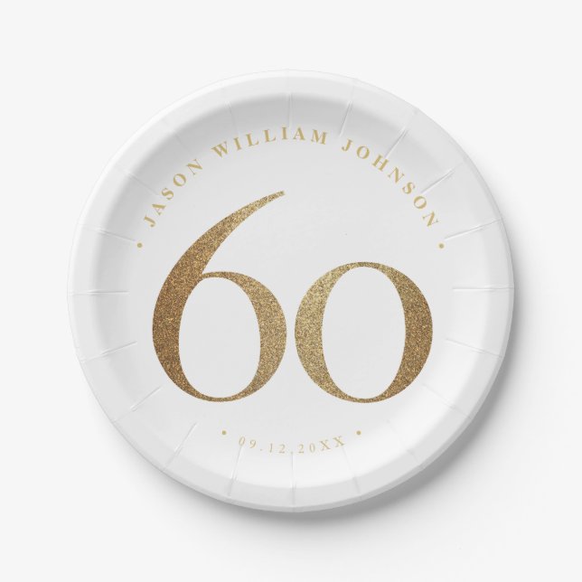 60th Birthday Party Paper Plates (Front)