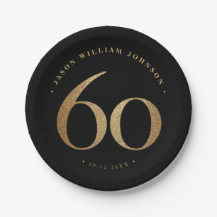 60th Birthday Party Paper Plates