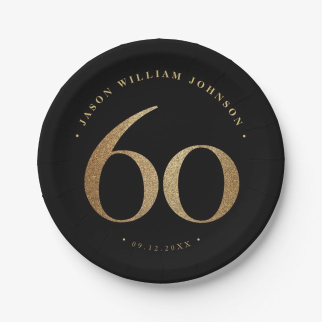 60th Birthday Party Paper Plates (Front)