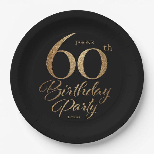 60th Birthday Party  Paper Plates (Front)