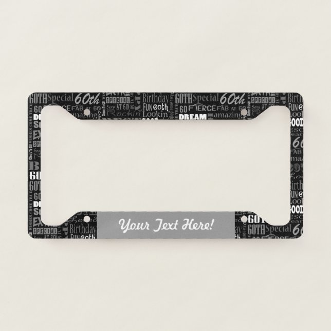 60th Birthday Party Personalized Gifts License Plate Frame (Front)