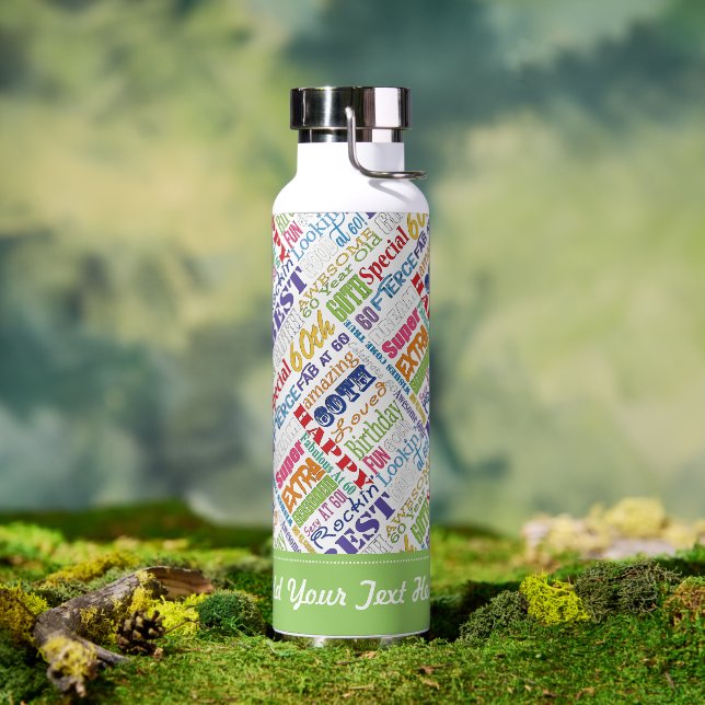 60th Birthday Party Personalized Gifts Water Bottle (Outdoor)
