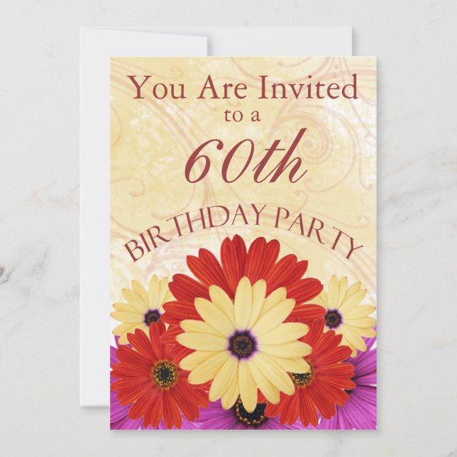 60th Birthday Party Personalized Invitation (Front)