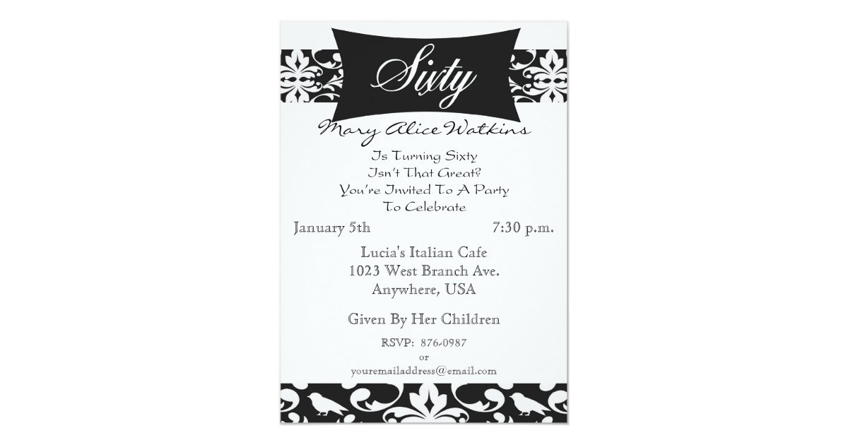 60th Birthday Party Personalized Invitation | Zazzle.com