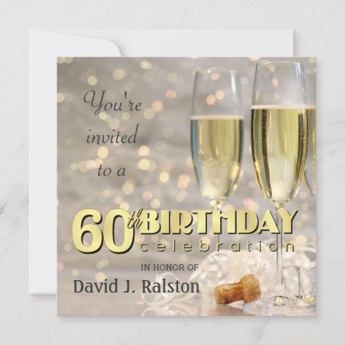60th Birthday Party  - Personalized Invitations