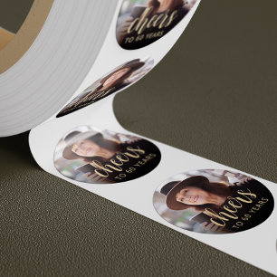 60th Birthday Party Photo Cheers Classic Round Sticker