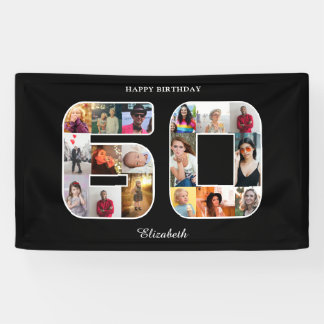 60th Birthday Party Photo Collage Banner