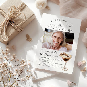 60th Birthday Party Photo  Espresso Martini Invitation