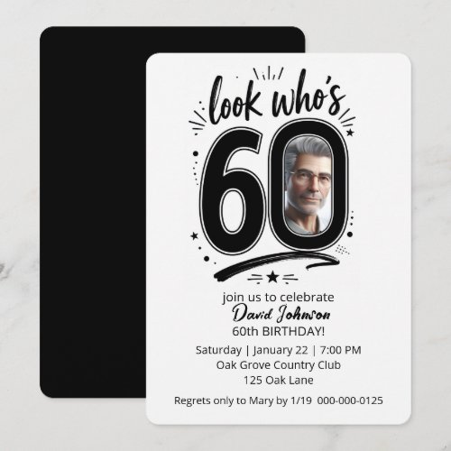 60th Birthday Party Photo Frame Invitation