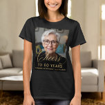 60th Birthday Party Photo Gold Script Cheers  T-Shirt<br><div class="desc">Make their 60th birthday extra special with this custom photo gold script "Cheers" T-shirt! Featuring a personalized photo design and elegant gold script, this stylish and sophisticated shirt is perfect for celebrating this milestone occasion. A great keepsake and a fun party outfit for family and friends to wear in honor...</div>