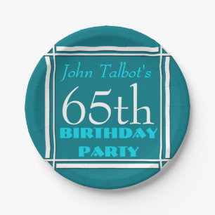 60th birthday Party Retro W Frame paper Plates